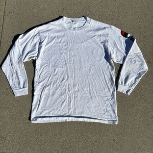 Pro Club Champion Printed Classic White Long Sleeve Men’s Tee Size Large